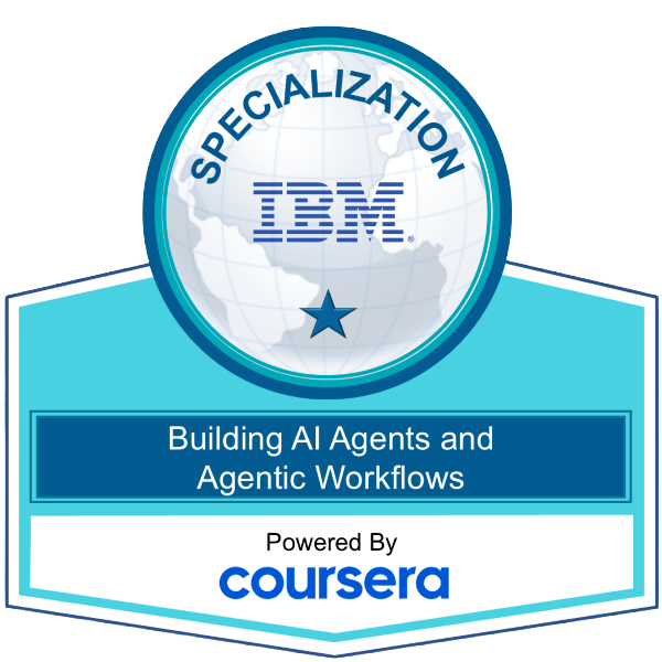 IBM AI Agents and Agentic Workflows certification badge